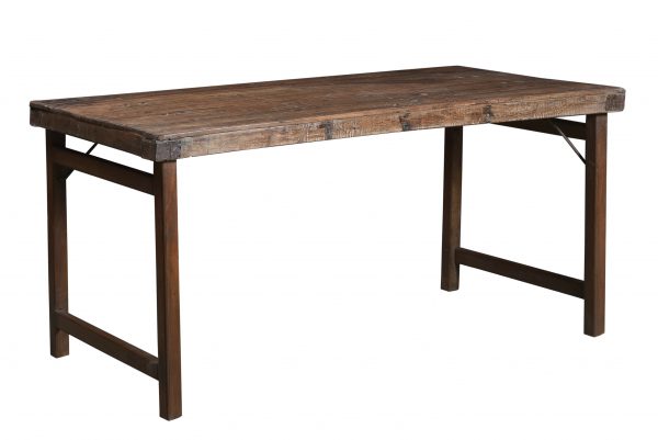 Stoere, teakhouten, originele, praktische Indiase klaptafel Nr. 22B 0